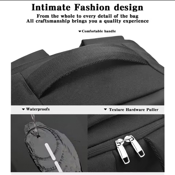 Sleek Black Anti-Theft Laptop Backpack with USB Port - Picture 5 of 13